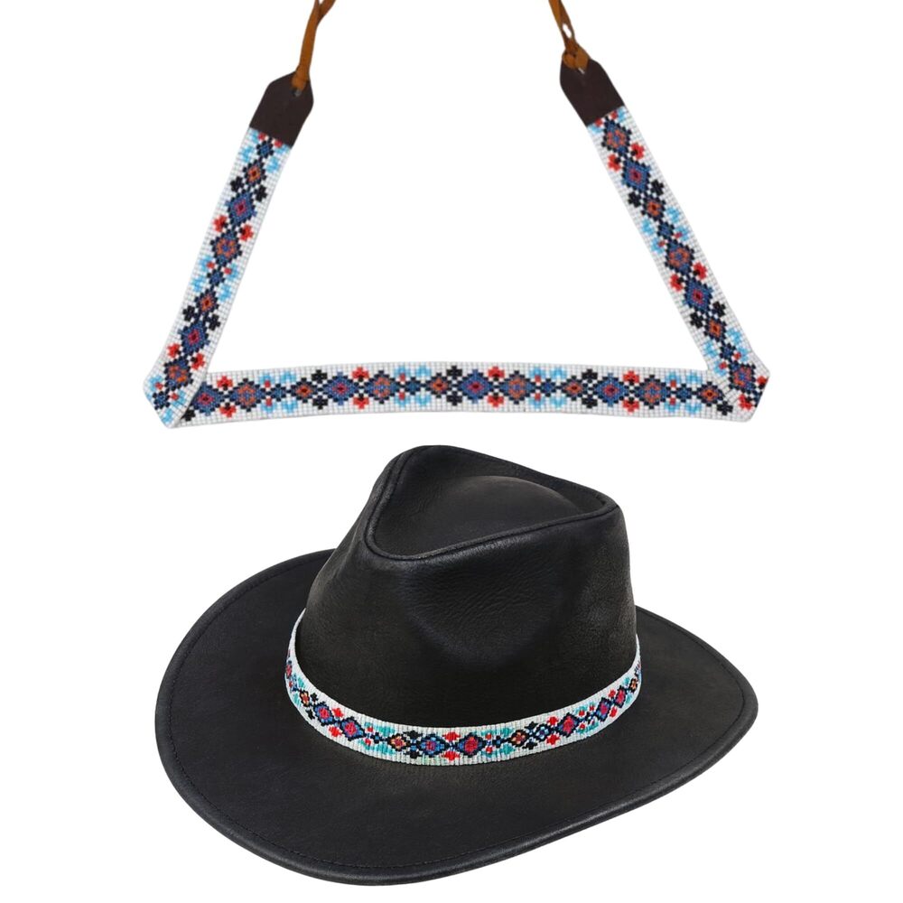 4353 Beaded Hat Bands for Cowboy and Cowgirl Hats Native Indian Hat Belt